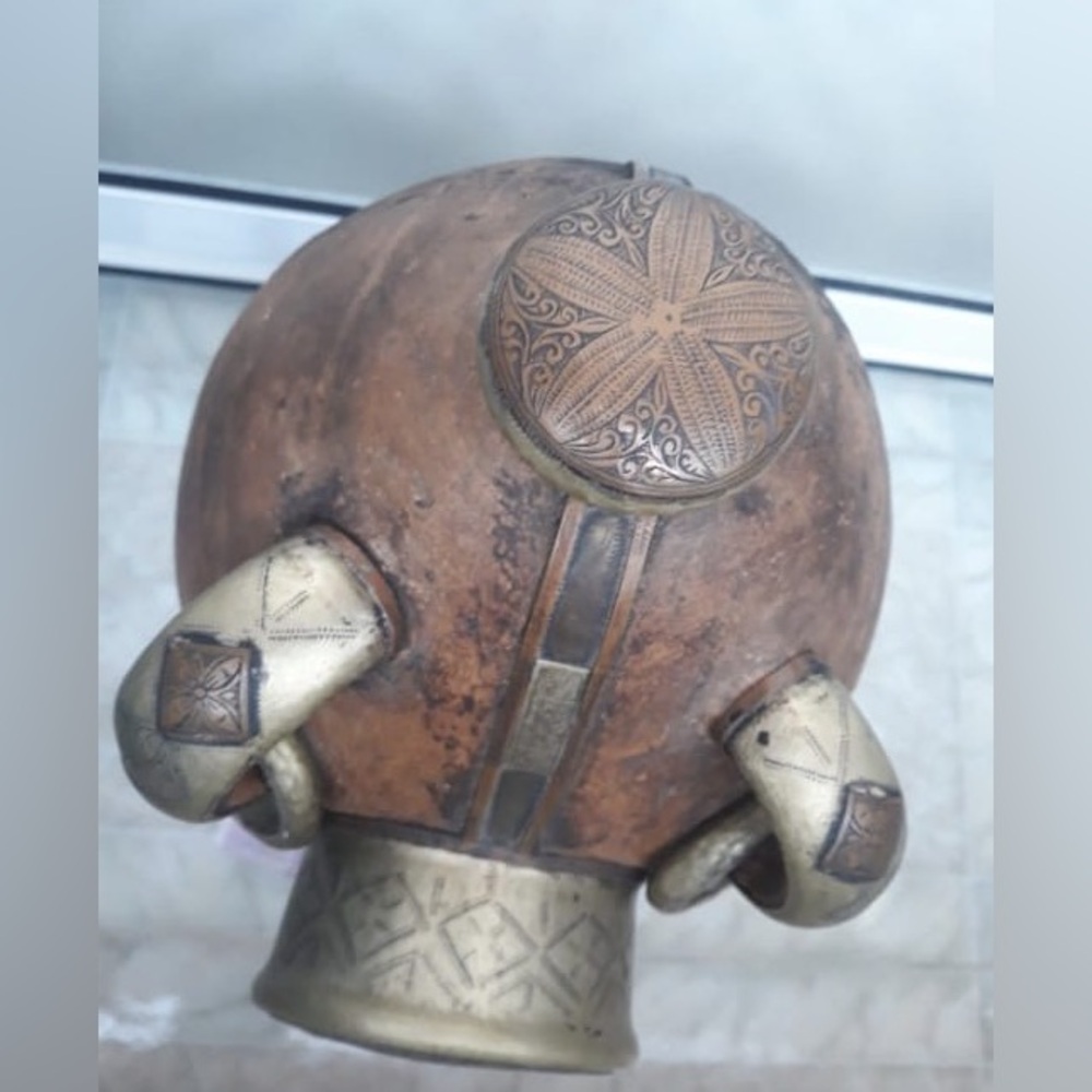 Beautiful Vintage Moroccan butter churn made of clay and copper - Picture 4 of 11